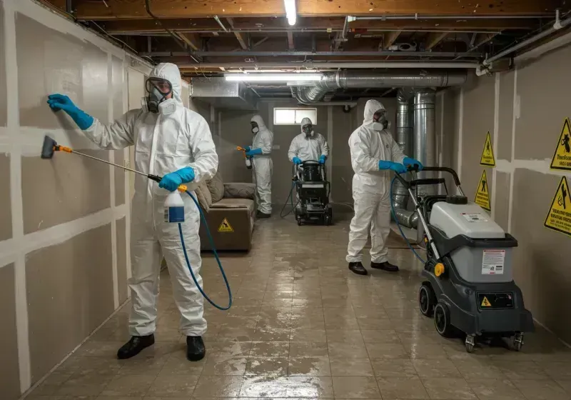 Basement Moisture Removal and Structural Drying process in Salina, UT